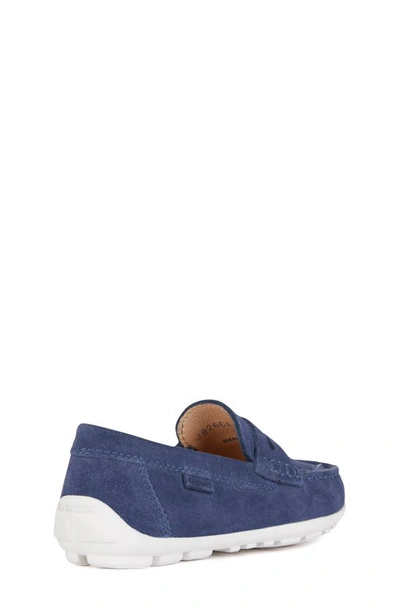 Shop Geox Fast Penny Loafer In Navy/ White
