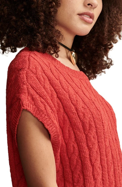 Shop Lucky Brand Baby Cable Cotton Sweater In Bittersweet