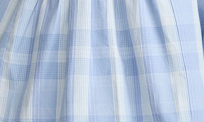 Shop Lucky Brand Prep Peasant Blouse In Sky Blue Plaid
