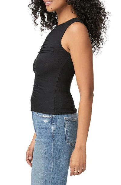 Shop Paige Sidonia Ruched Rib Tank In Black