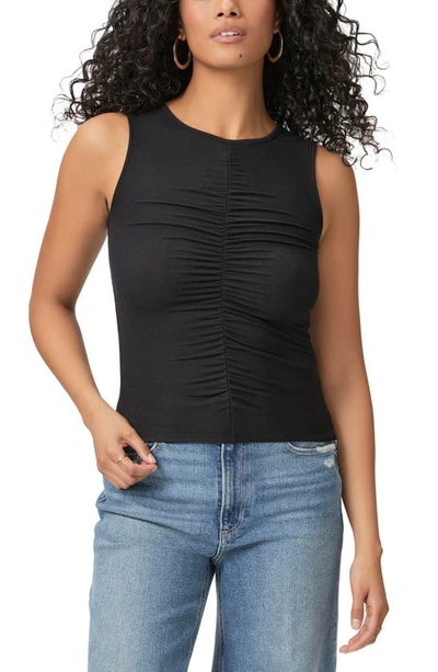 Shop Paige Sidonia Ruched Rib Tank In Black