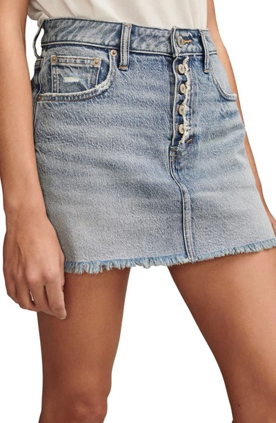 Shop Lucky Brand Raw Hem Denim Miniskirt In Ella