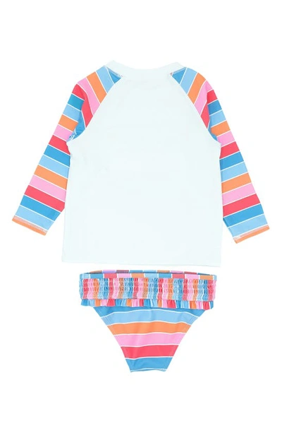Shop Feather 4 Arrow Kids' Stripe Graphic Two-piece Rashguard Swimsuit In Multi