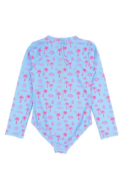 Shop Feather 4 Arrow Kids' Wave Chaser Long Sleeve Rashguard Swimsuit In Crystal Blue