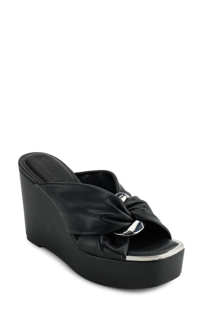 Shop Dkny Maryn Chain Wedge Platform Sandal In Black