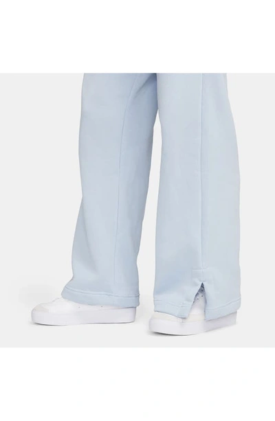 Shop Nike Sportswear Phoenix High Waist Wide Leg Sweatpants In Light Armory Blue/ Sail