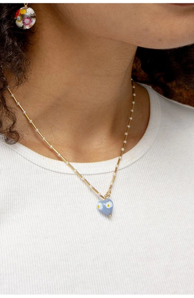 Shop Yam Posy Heart Pendant Necklace In Gold