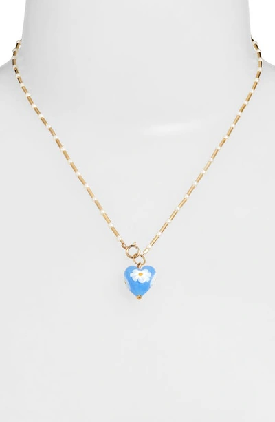 Shop Yam Posy Heart Pendant Necklace In Gold