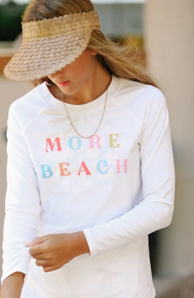Feather 4 Arrow Kids' More Beach Long Sleeve Rashguard Top In White