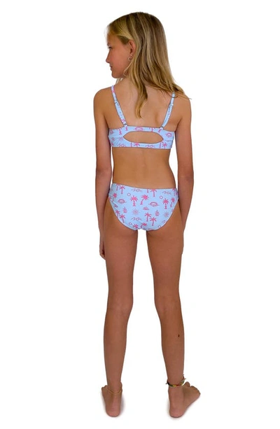 Feather 4 Arrow Kids' Sunray Print Two-piece Swimsuit In Crystal Blue