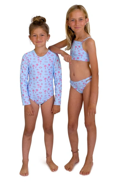 Feather 4 Arrow Kids' Sunray Print Two-piece Swimsuit In Crystal Blue