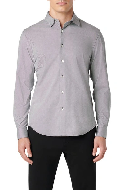 Shop Bugatchi James Ooohcotton® Stripe Button-up Shirt In Black