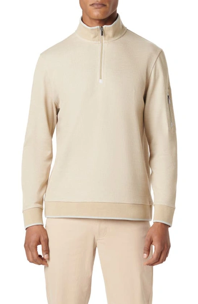 Shop Bugatchi Quarter Zip Pullover In Beige