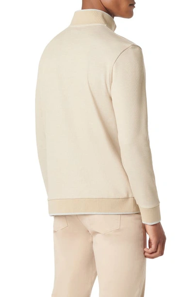 Shop Bugatchi Quarter Zip Pullover In Beige