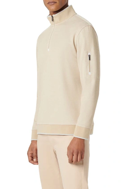Bugatchi Quarter Zip Pullover In Beige