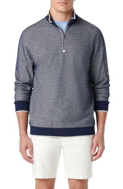 Shop Bugatchi Quarter Zip Pullover In Navy