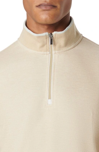 Shop Bugatchi Quarter Zip Pullover In Beige