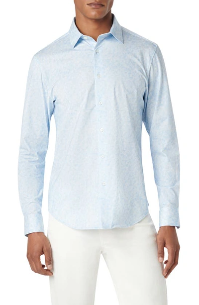 Shop Bugatchi James Ooohcotton® Abstract Print Button-up Shirt In Sky