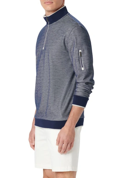 Shop Bugatchi Quarter Zip Pullover In Navy