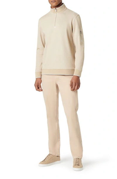 Shop Bugatchi Quarter Zip Pullover In Beige