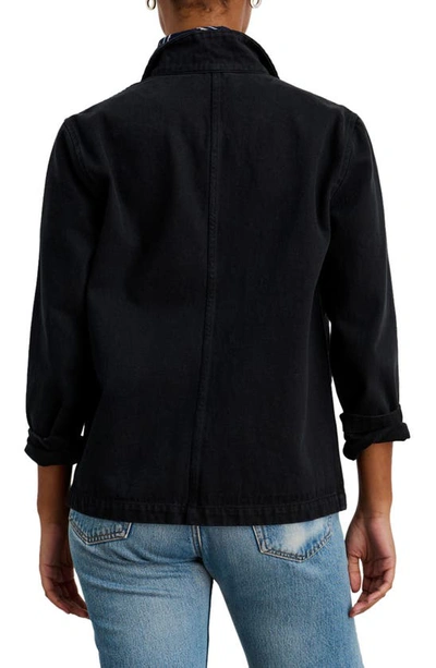 Shop Alex Mill Britt Work Recycled Cotton Jacket In Washed Black