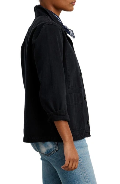 Alex Mill Britt Work Recycled Cotton Jacket In Washed Black