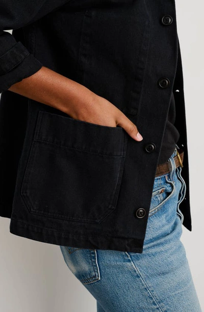 Shop Alex Mill Britt Work Recycled Cotton Jacket In Washed Black