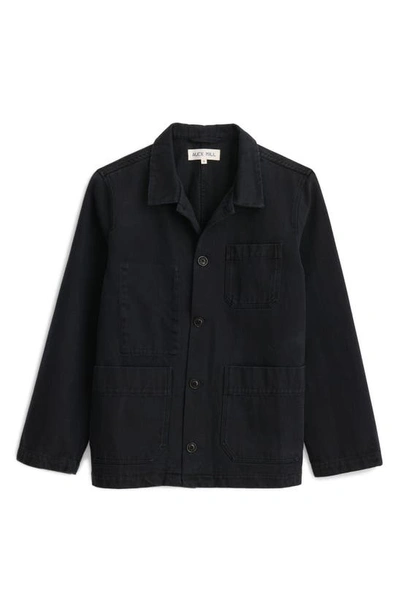Alex Mill Britt Work Recycled Cotton Jacket In Washed Black