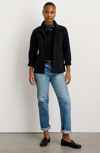 Alex Mill Britt Work Recycled Cotton Jacket In Washed Black