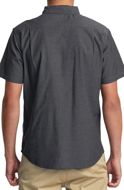 Shop Rvca That'll Do Dobby Short Sleeve Button-down Shirt In Black