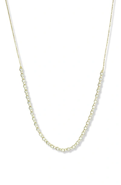 Shop Argento Vivo Sterling Silver Cubic Zirconia Frontal Necklace In Gold