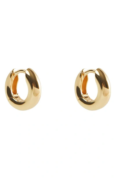 Shop Argento Vivo Sterling Silver Small Chubby Huggie Hoop Earrings In Gold