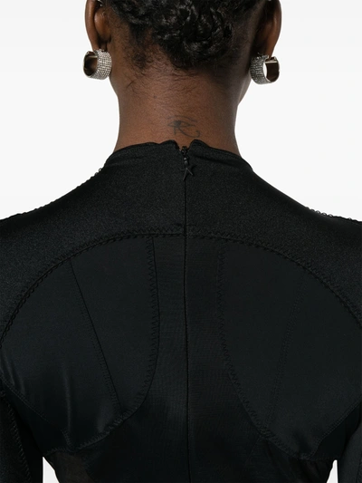 Shop Mugler Women Lingerie Bodysuit In B99n1 Black/nude01