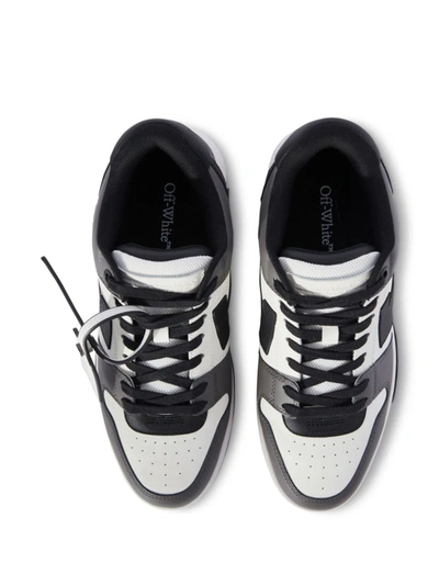Shop Off-white Men Out Of Office Calf Leather Sneakers In 0710 Dark Grey