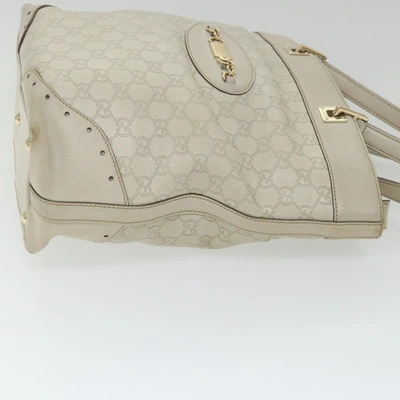 Shop Gucci Gg Signature White Canvas Shoulder Bag ()