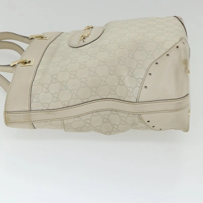 Shop Gucci Gg Signature White Canvas Shoulder Bag ()