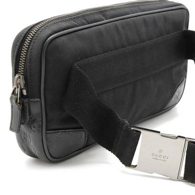 Shop Gucci Ssima Black Canvas Shoulder Bag ()