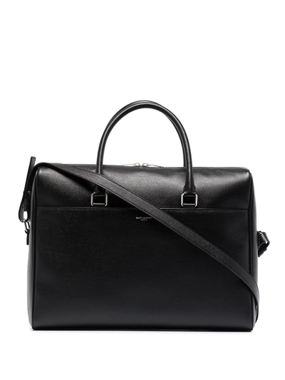 Shop Saint Laurent Men Bv Briefcase Bag In 1000 Nero