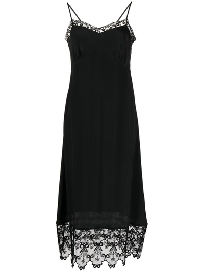 Shop Simone Rocha Women W/ Deep Lace Trim Slip Dress In Black