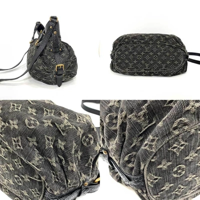 Pre-owned Louis Vuitton Xs Black Denim - Jeans Shopper Bag ()