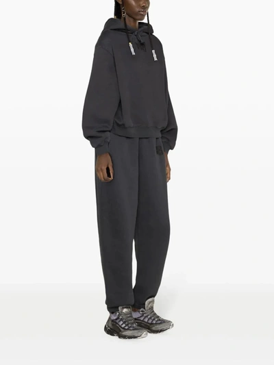 Shop Alexander Wang T T By Alexander Wang Women Puff Paint Logo Essential Terry Classic Sweatpant In 094a Soft Obsidian