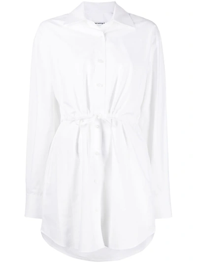 Shop Alexander Wang T T By Alexander Wang Women Self Tie Double Layered Shirt Dress In 100 White