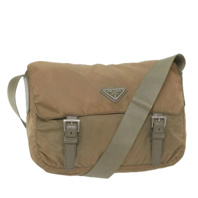 Shop Prada Brown Synthetic Shoulder Bag ()