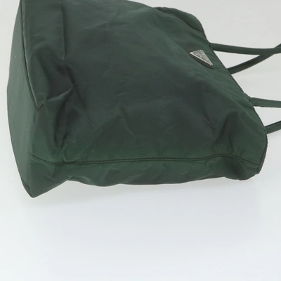 Shop Prada Cabas Green Synthetic Shoulder Bag ()