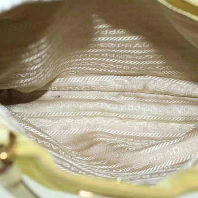 Shop Prada Tessuto Yellow Synthetic Tote Bag ()