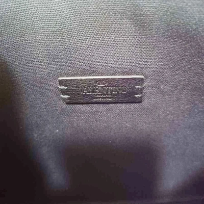 Shop Valentino Garavani V Logo Black Leather Clutch Bag ()