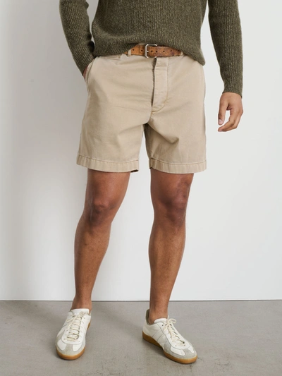 Shop Alex Mill Flat Front Short In Vintage Washed Chino In Faded Khaki