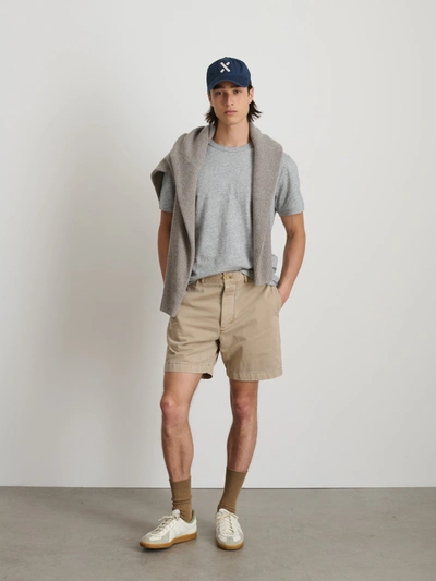 Shop Alex Mill Flat Front Short In Vintage Washed Chino In Faded Khaki
