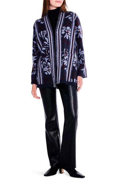 Shop Nic + Zoe Moody Blooms Cardigan In Blue Multi