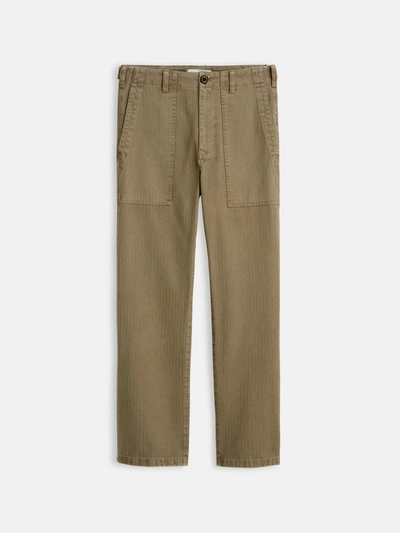 Shop Alex Mill Neil Pant In Herringbone In Vintage Olive